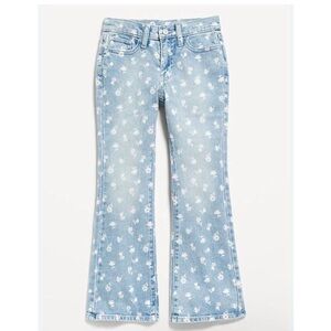 Old Navy Light Blue Floral Girls Flare Leg Jeans